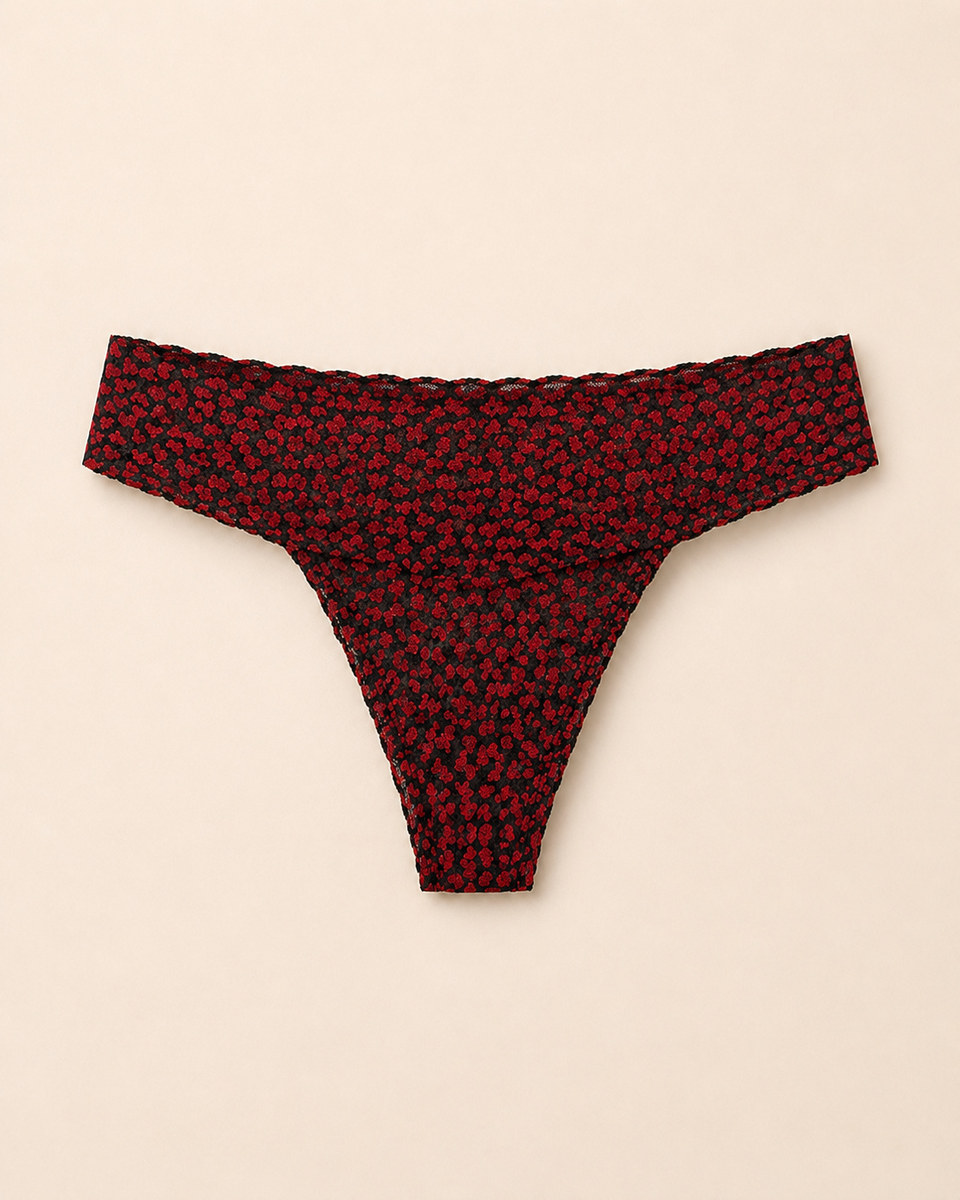 Victoria’s Secret The Lacie Lace Thong · Black Hearts