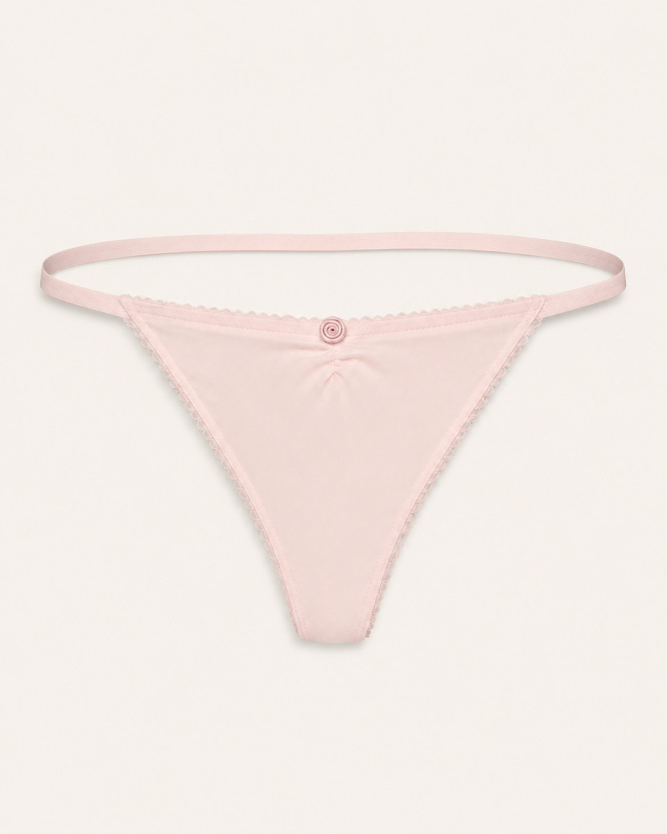 Selección importada Thong rosa con encaje