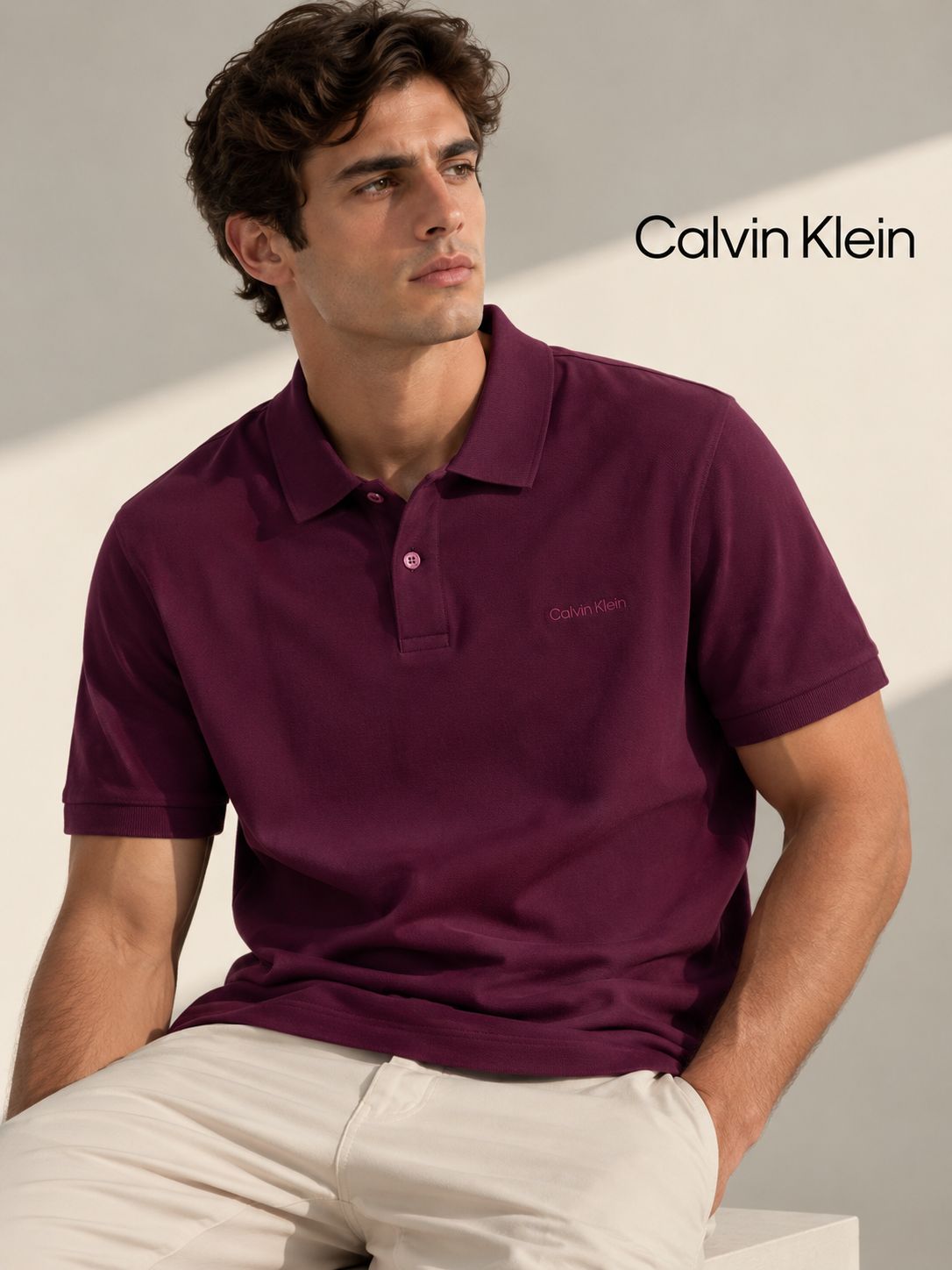 Calvin Klein Polo camisero color vino